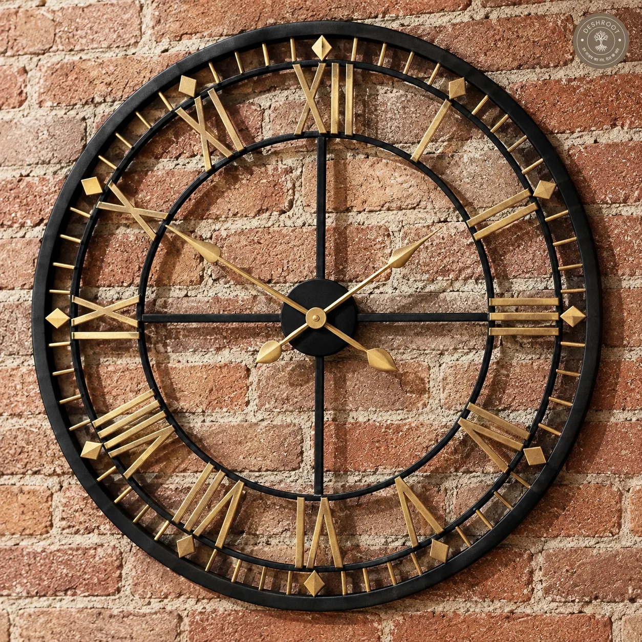 Golden Roman Wall Clock