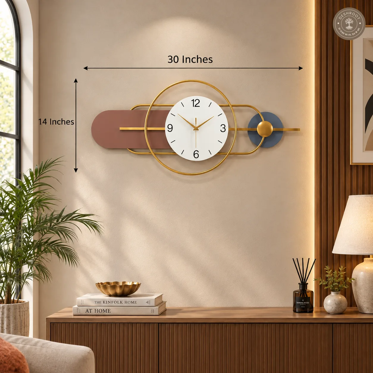 Multicolour Abstract Metal Wall Clock