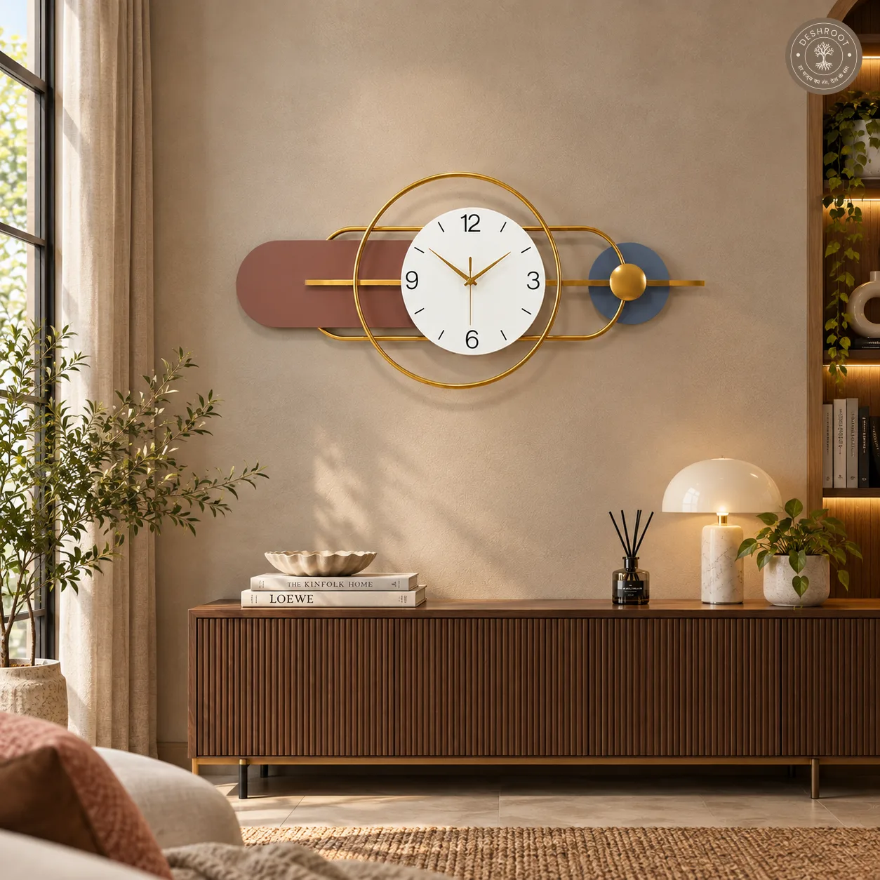 Multicolour Abstract Metal Wall Clock
