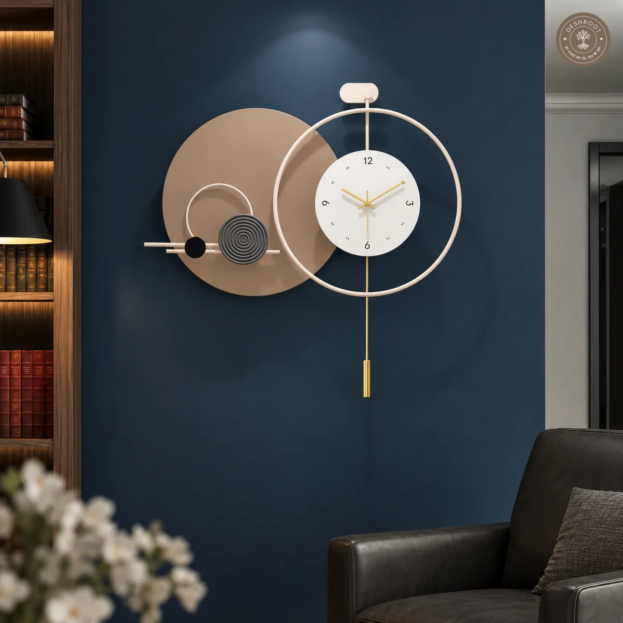Overlapping Circles Metal Wall Clock