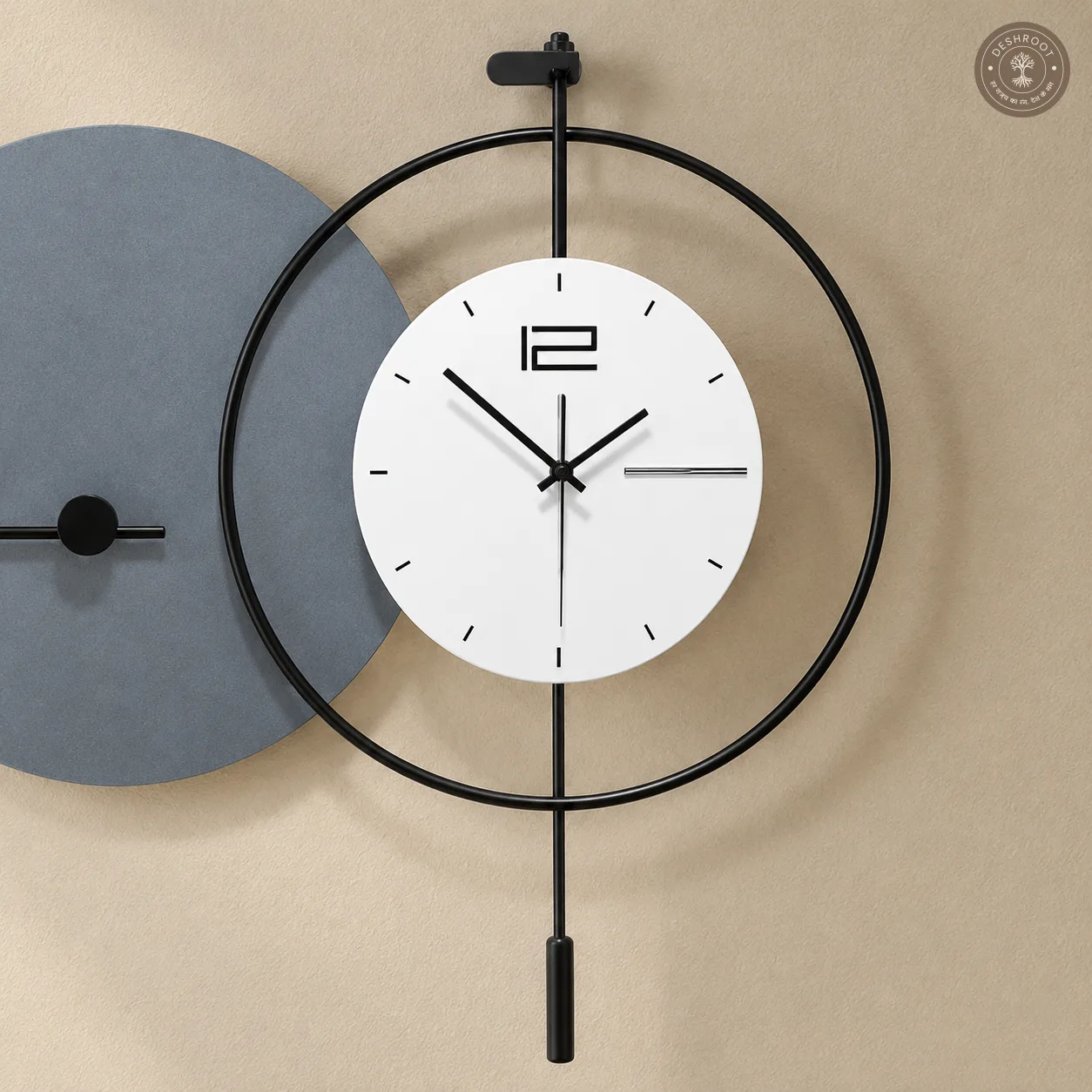 Black Circle Abstract Wall Clock