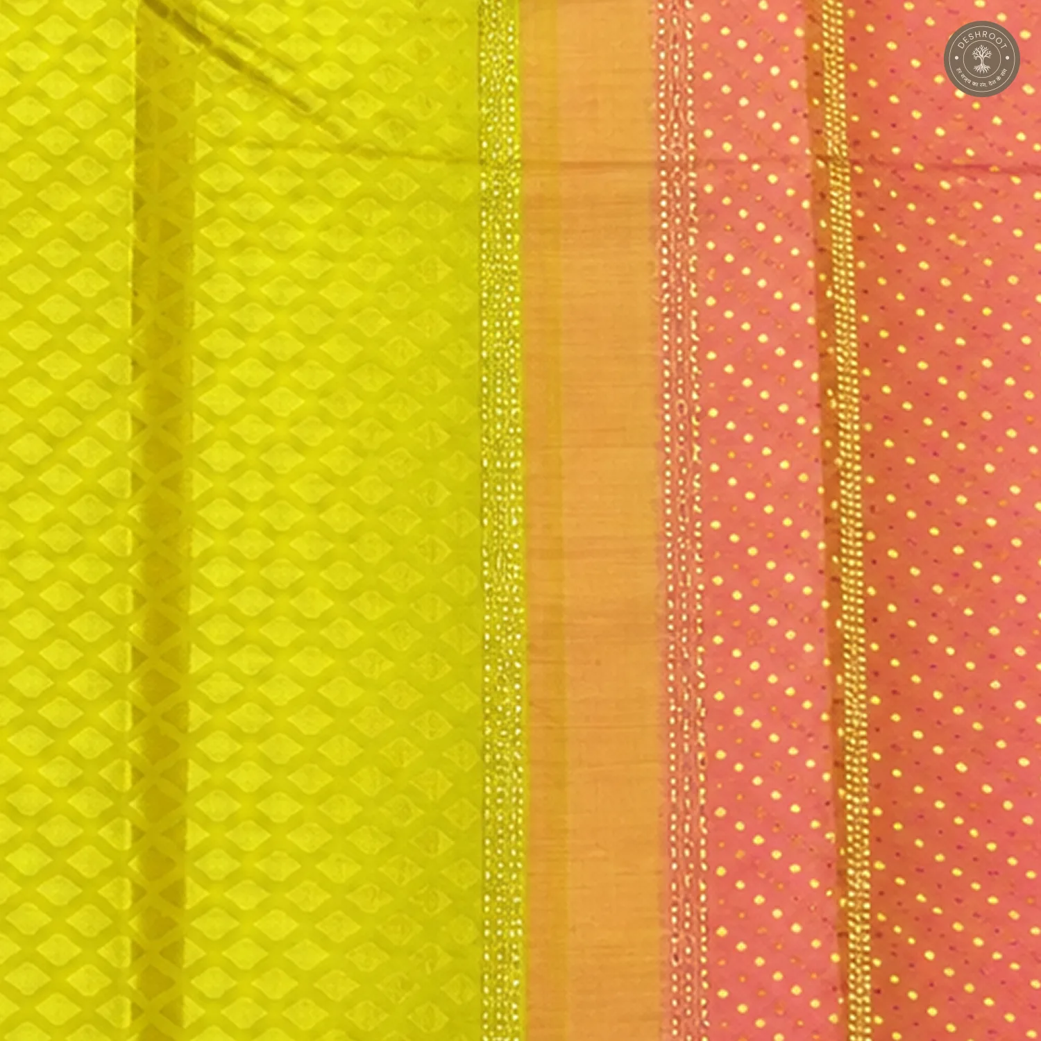 Lime Green Pure Kanchipuram Silk Saree with Zari Paisley Border