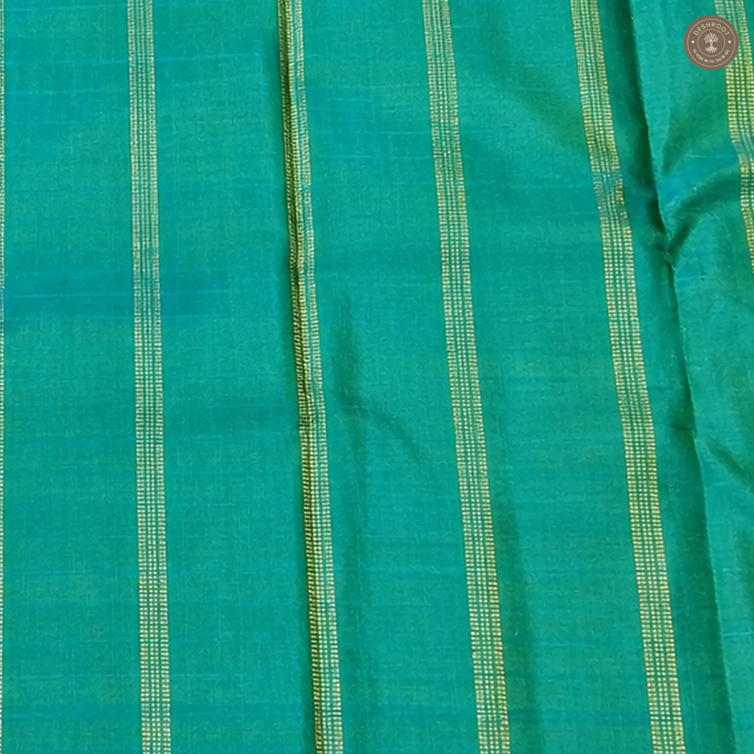 Parrot Green Pure Kanchipuram Silk Saree with Peacock Blue Zari Pallu