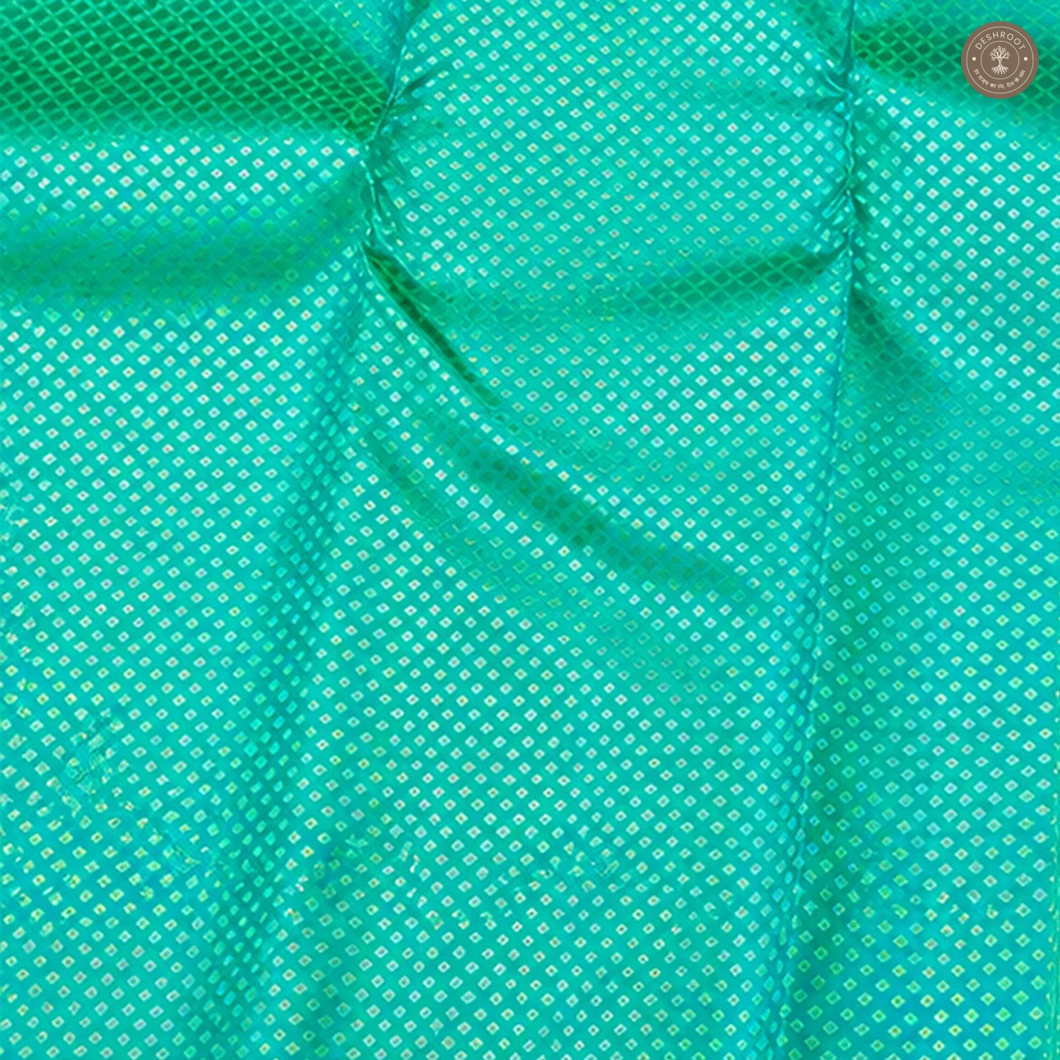 Sea Green Pure Kanchipuram Silk Saree with Royal Blue Zari Pallu