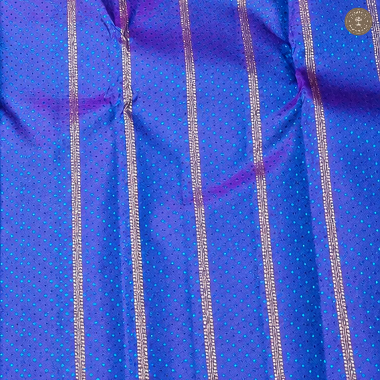 Sea Green Pure Kanchipuram Silk Saree with Royal Blue Zari Pallu
