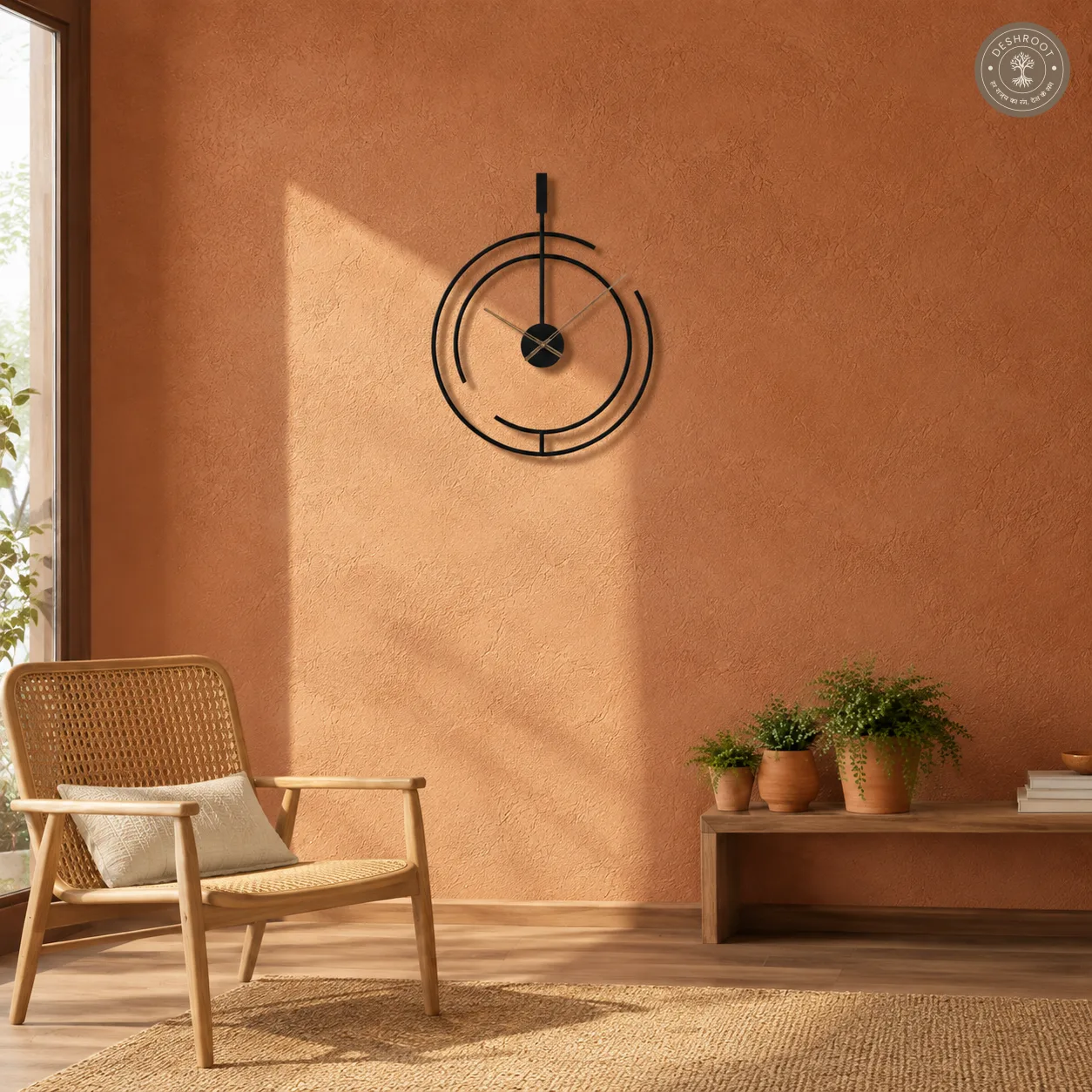 Black Abstract Metal Wall Clock