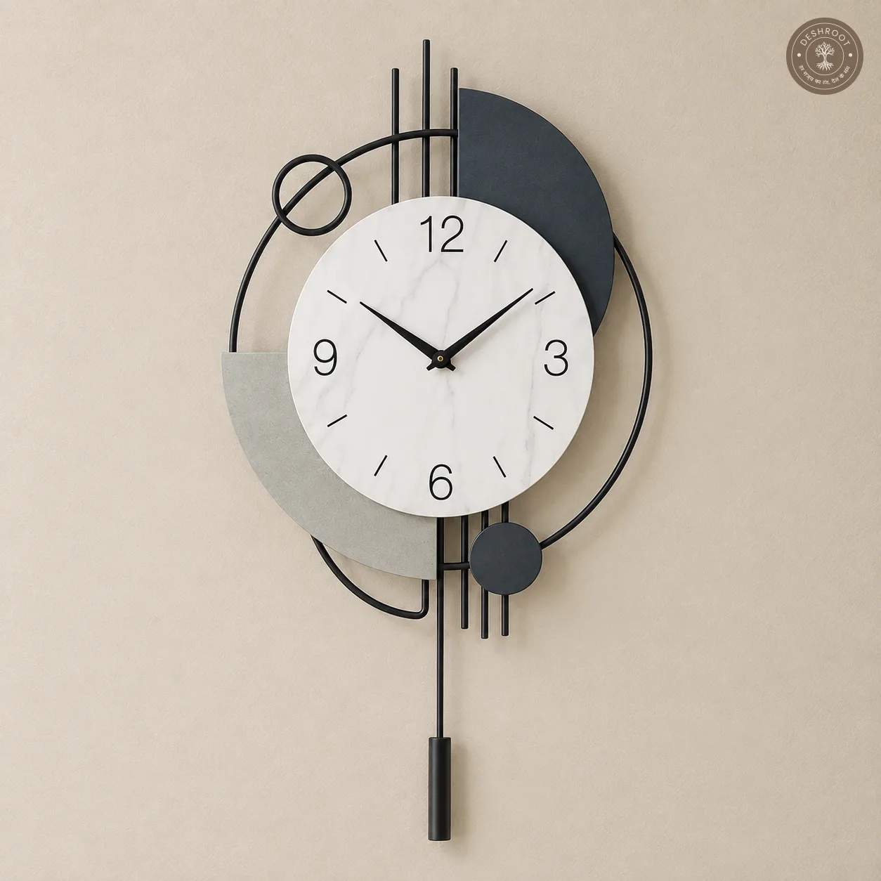 Abstract Pendulum Wall Clock