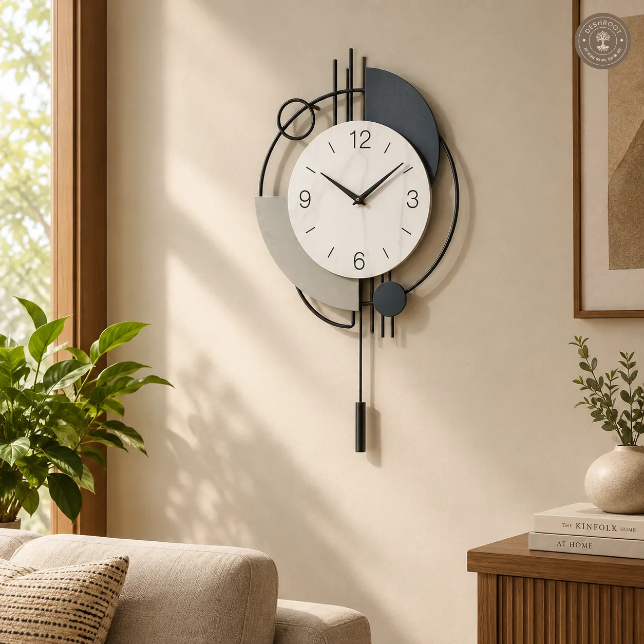 Abstract Pendulum Wall Clock