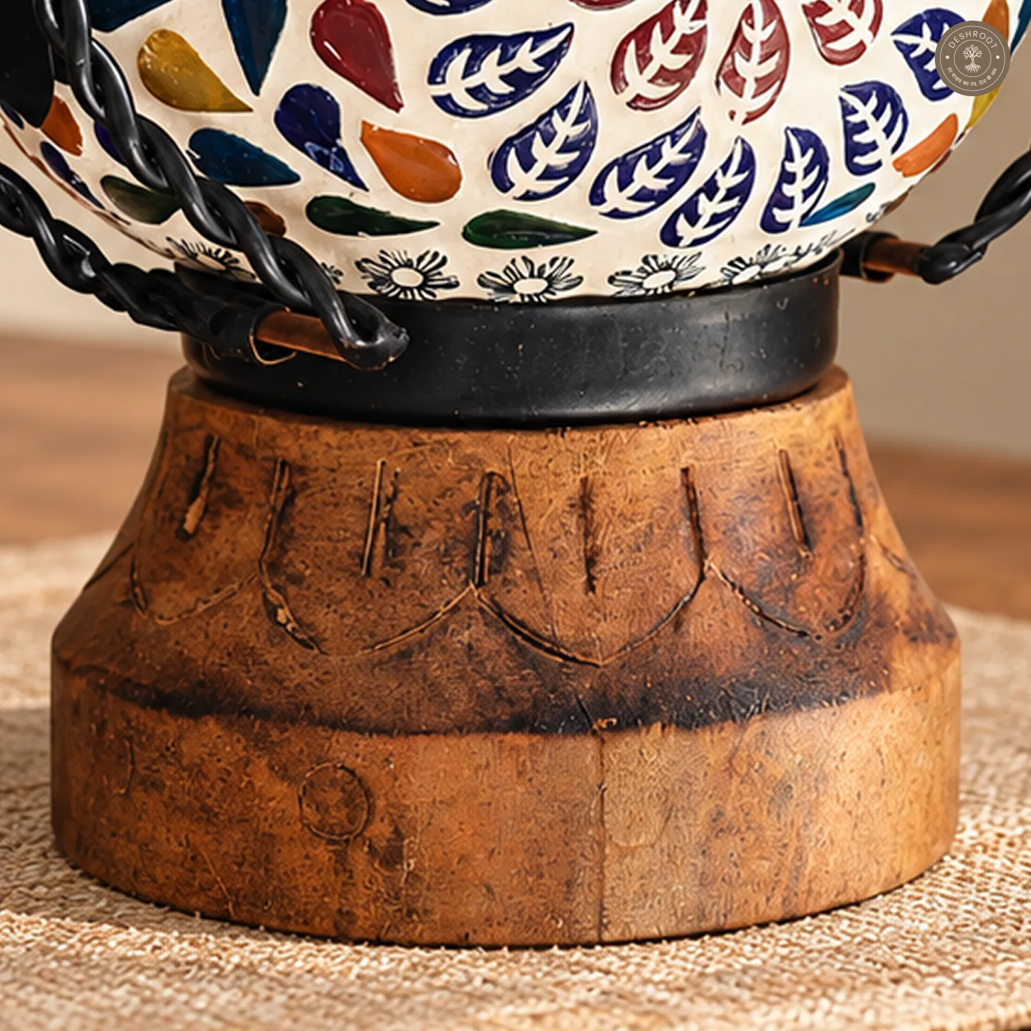Handcrafted Jaipur Blue Pottery Mosaic Table Lantern