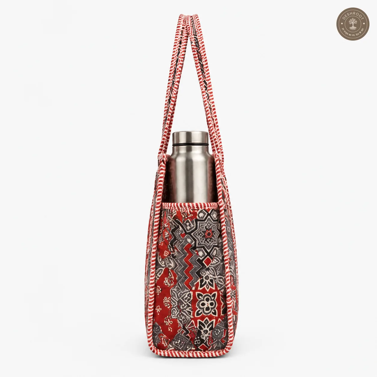 Red & Grey Printed Multipurpose Shoulder Bag for Women