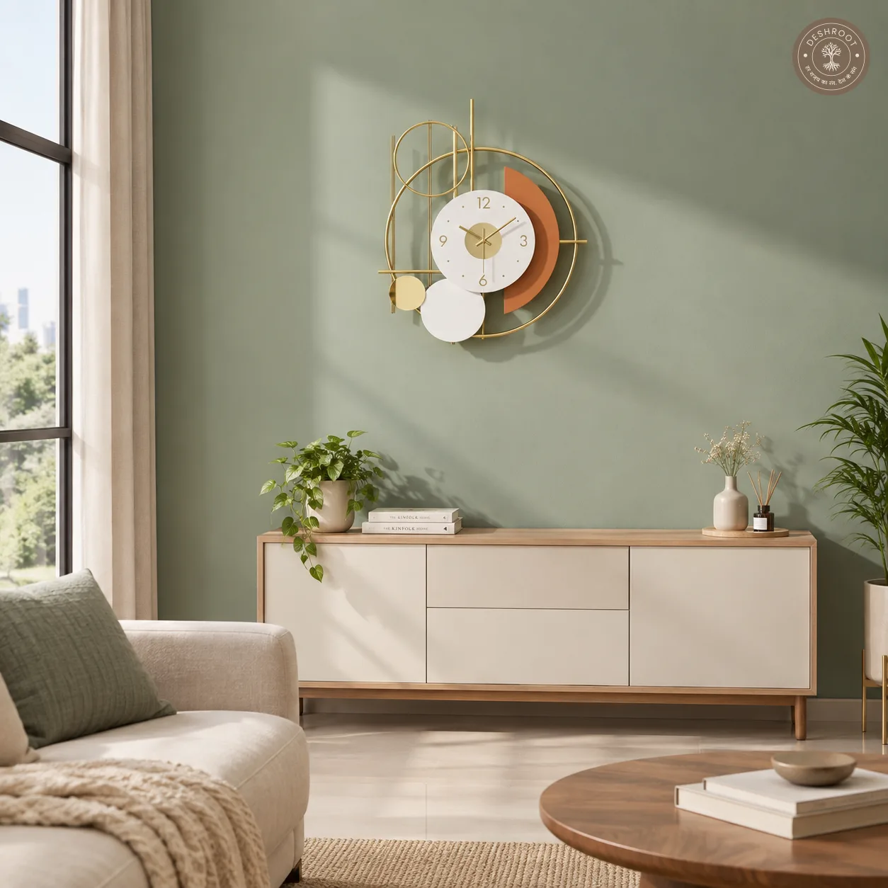 Abstract Metal Wall Clock