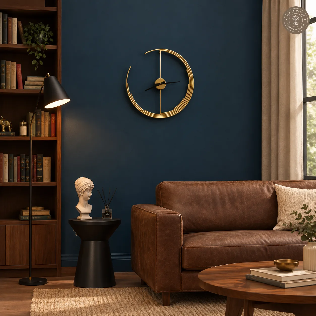Golden Open Ring Wall Clock