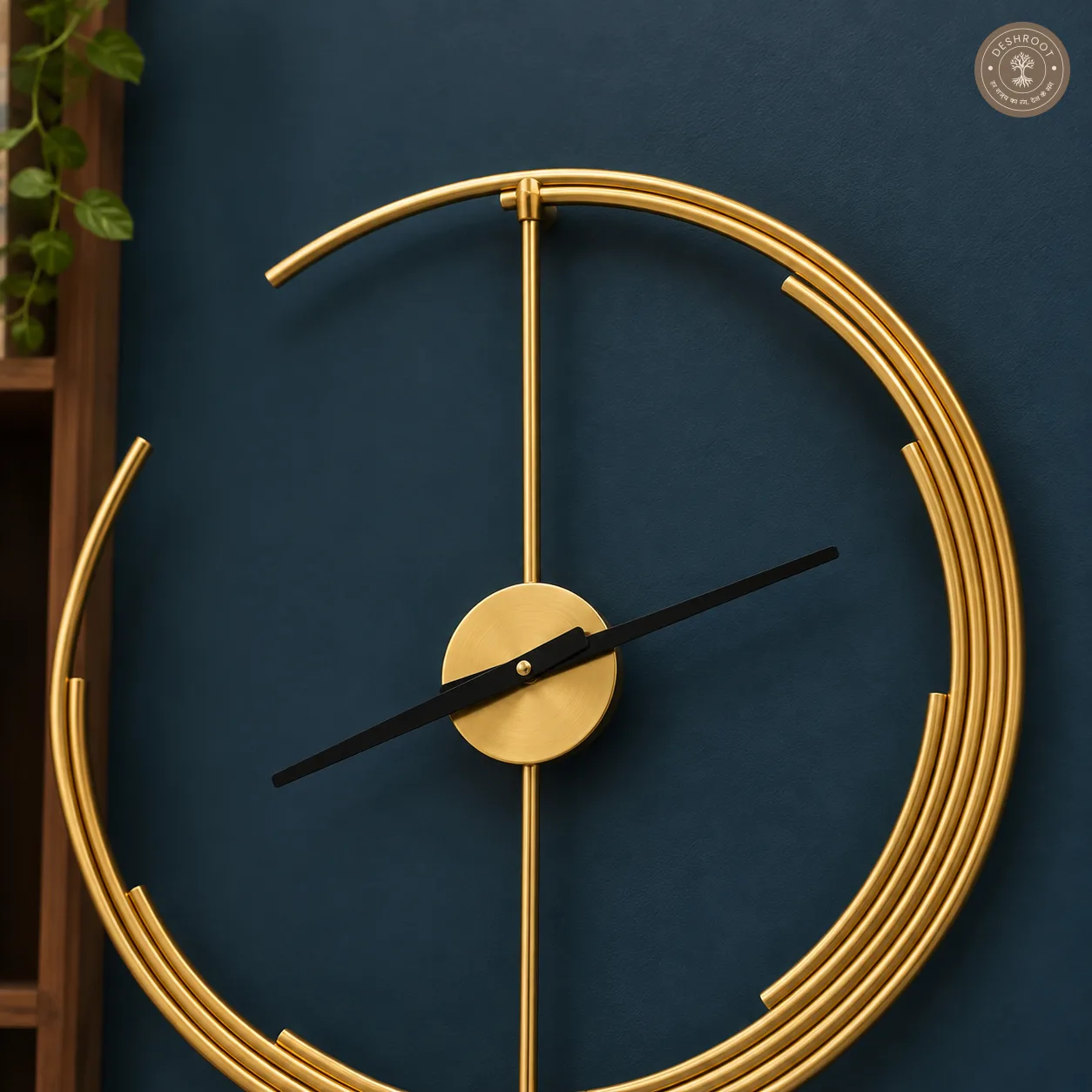 Golden Open Ring Wall Clock