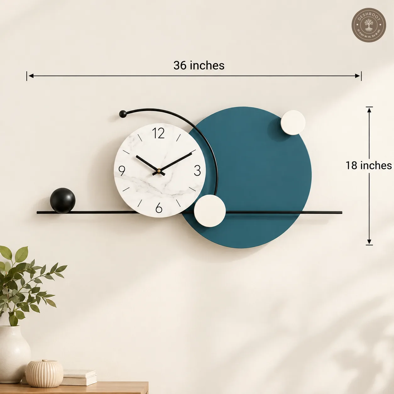 Blue Abstract Circle Wall Clock