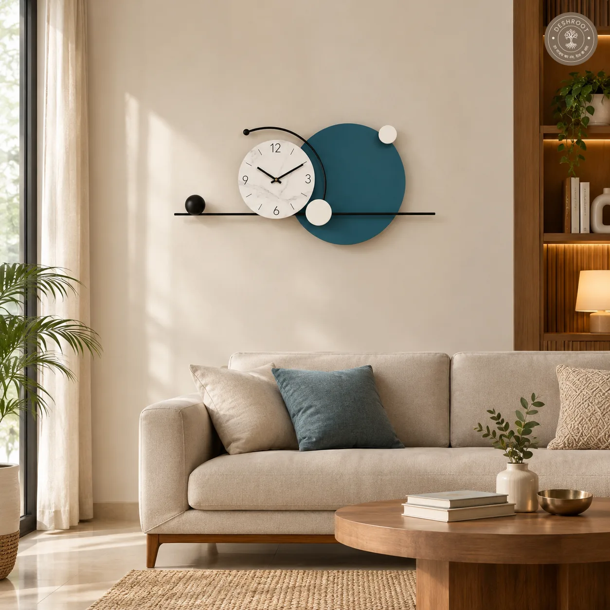 Blue Abstract Circle Wall Clock