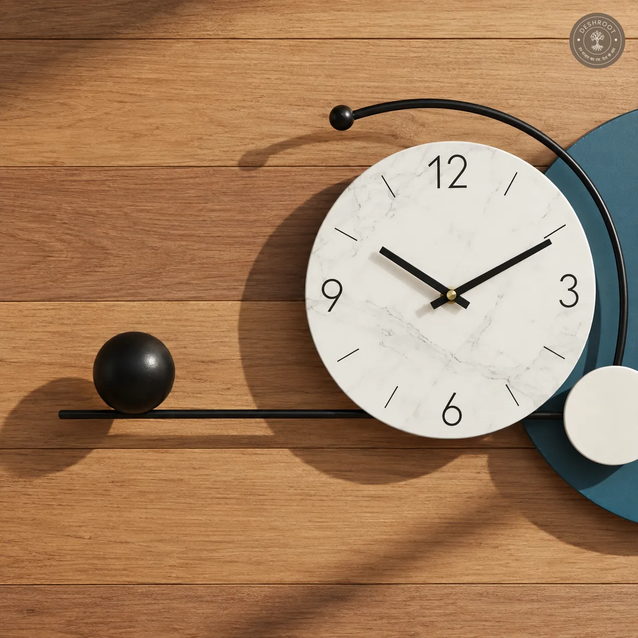 Blue Abstract Circle Wall Clock