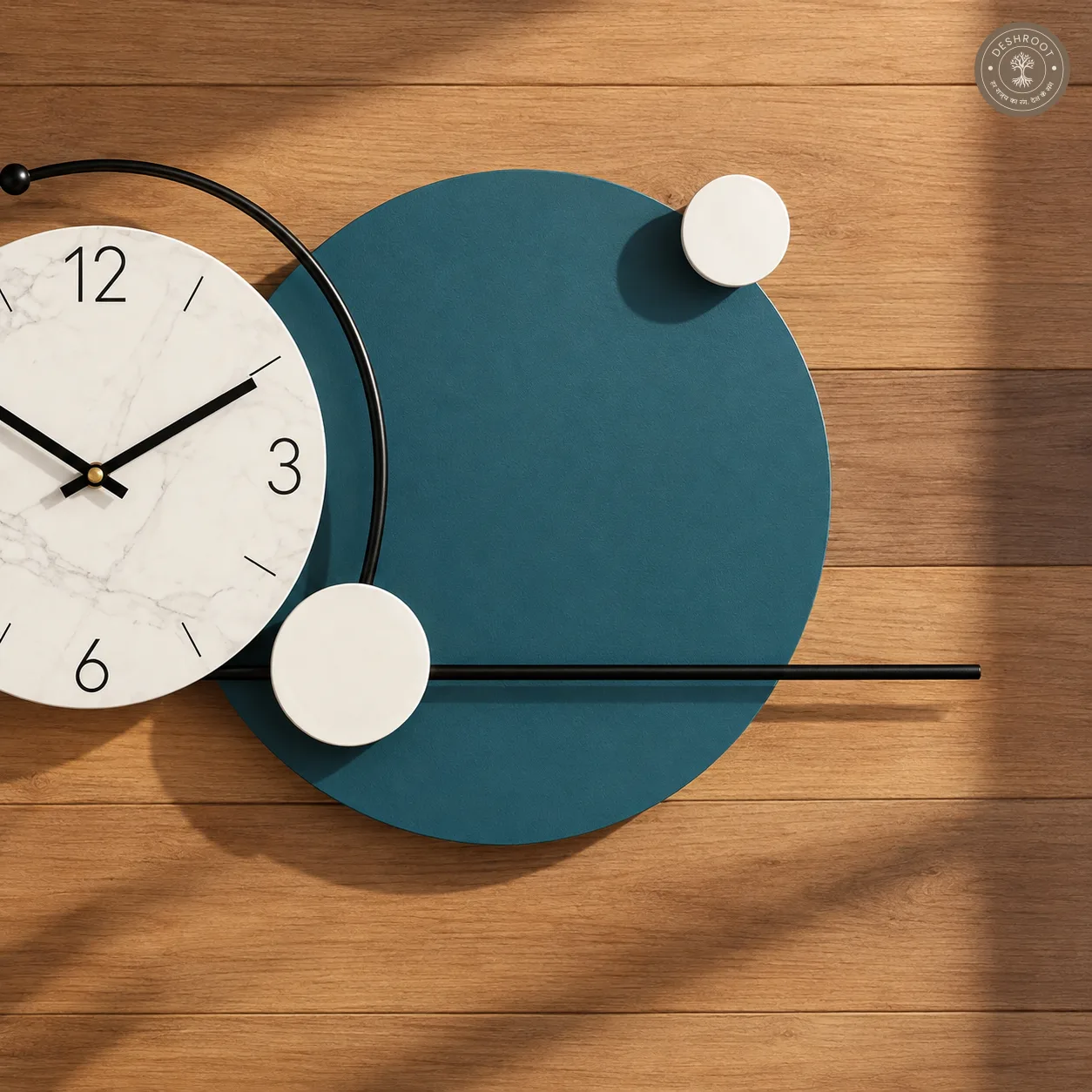 Blue Abstract Circle Wall Clock
