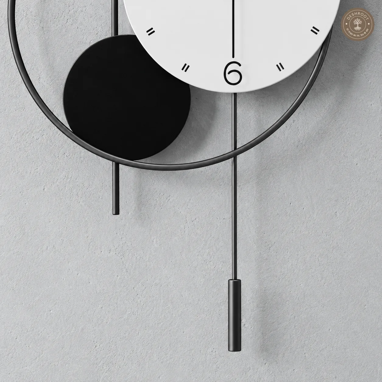 Black Golden Circle Wall Clock