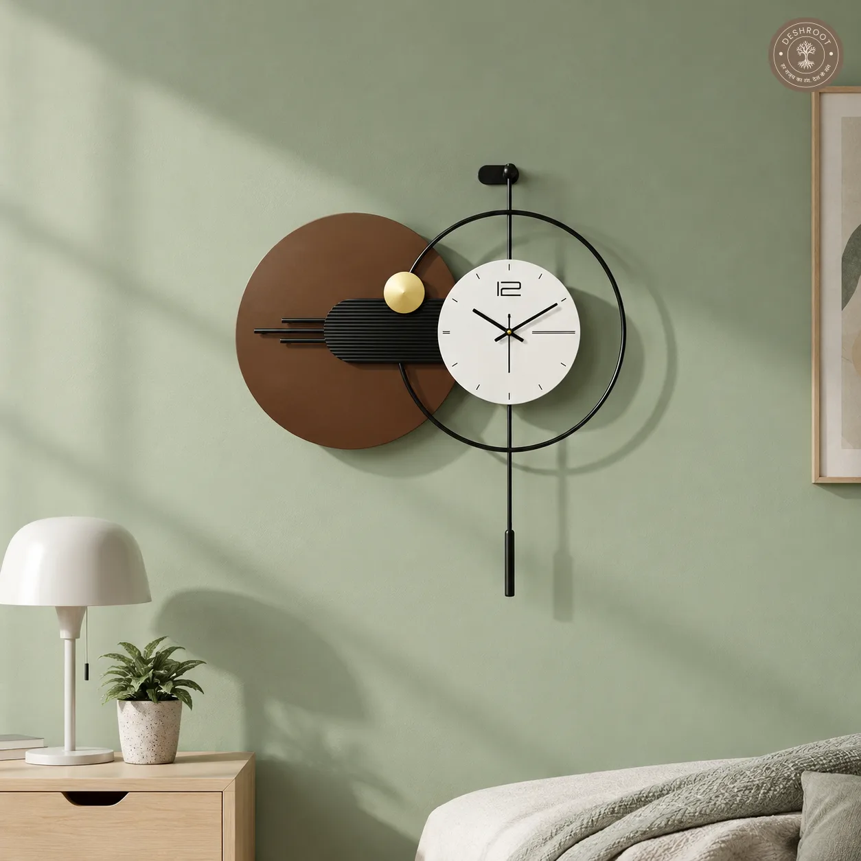Orbit Pendulum Metal Wall Clock