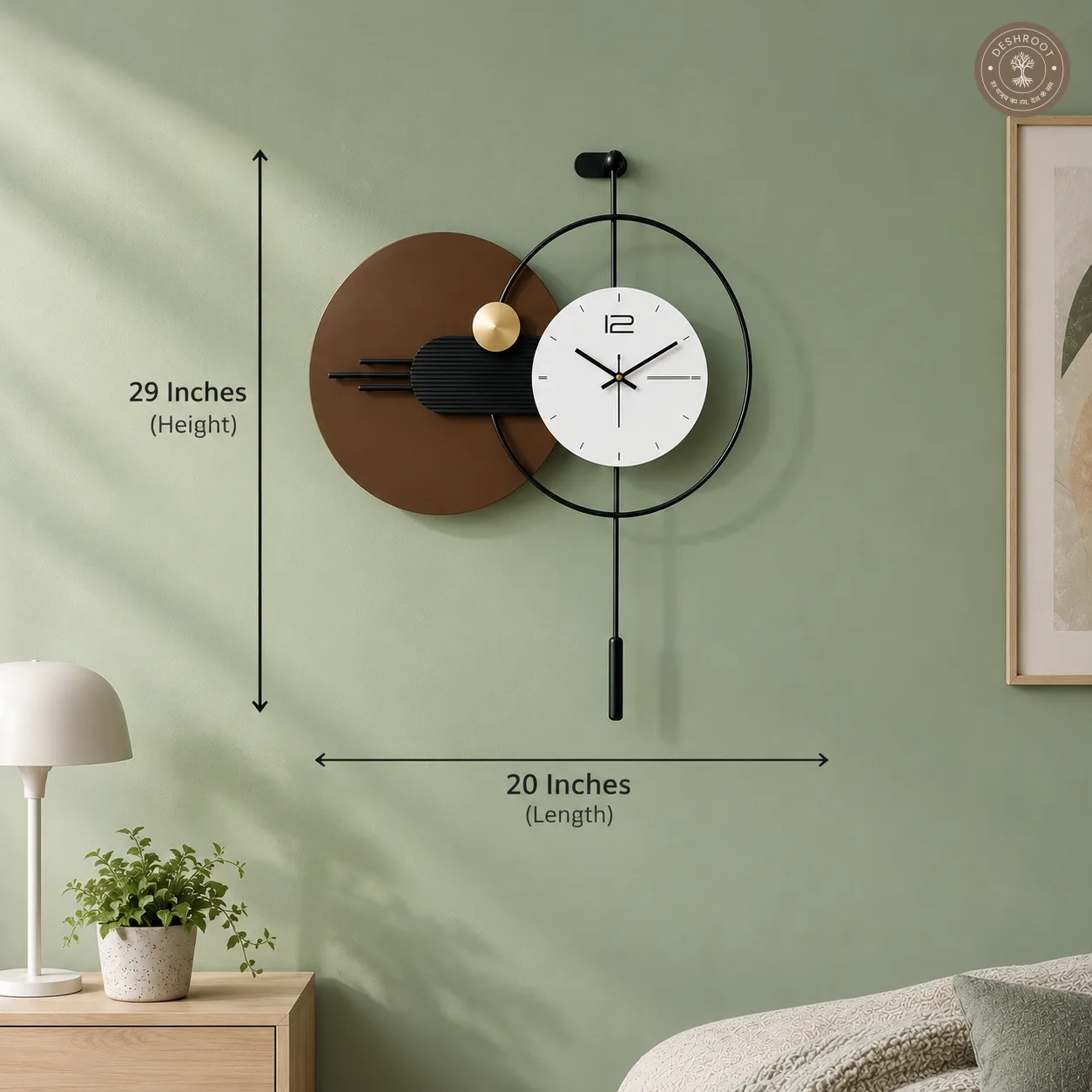 Orbit Pendulum Metal Wall Clock
