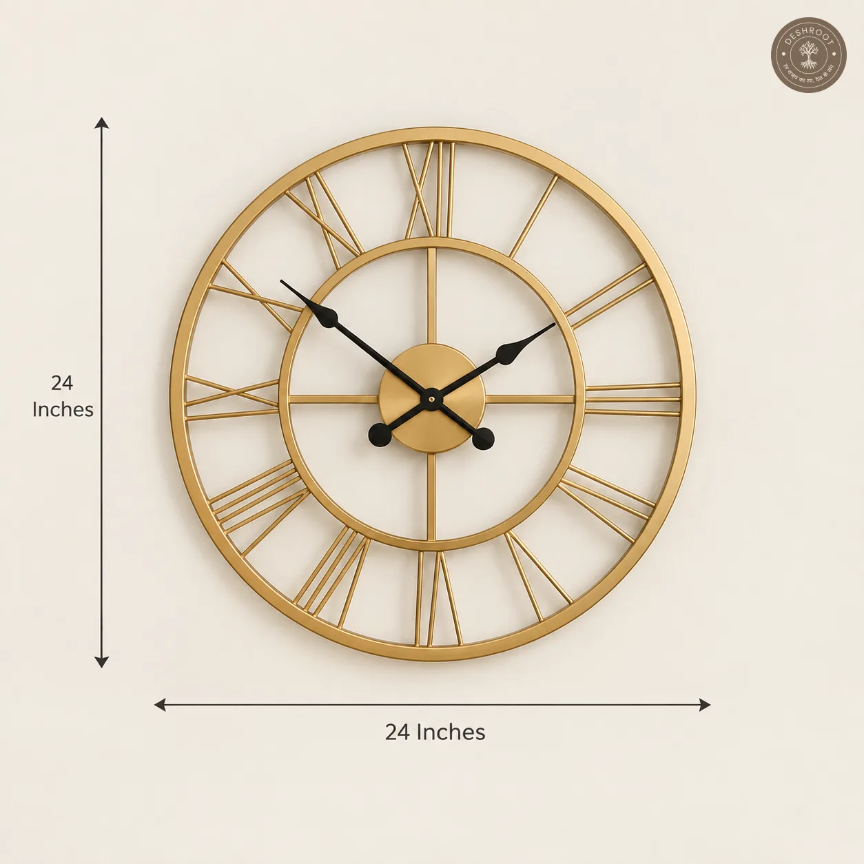 Roman Numeral Metal Wall Clock