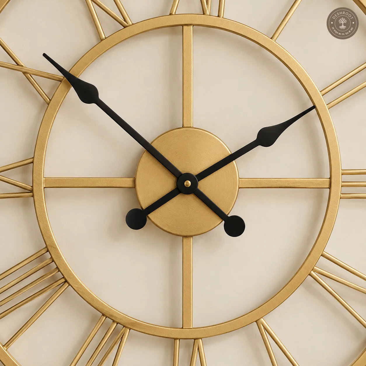 Roman Numeral Metal Wall Clock