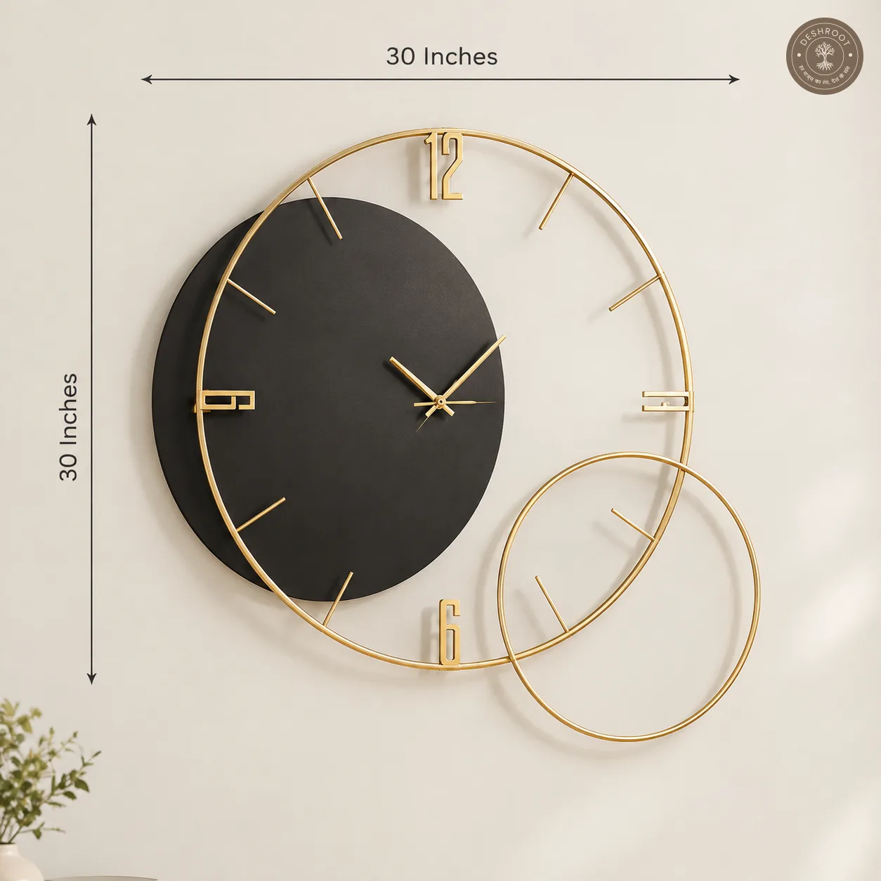 Contemporary Circular Metal Wall Clock