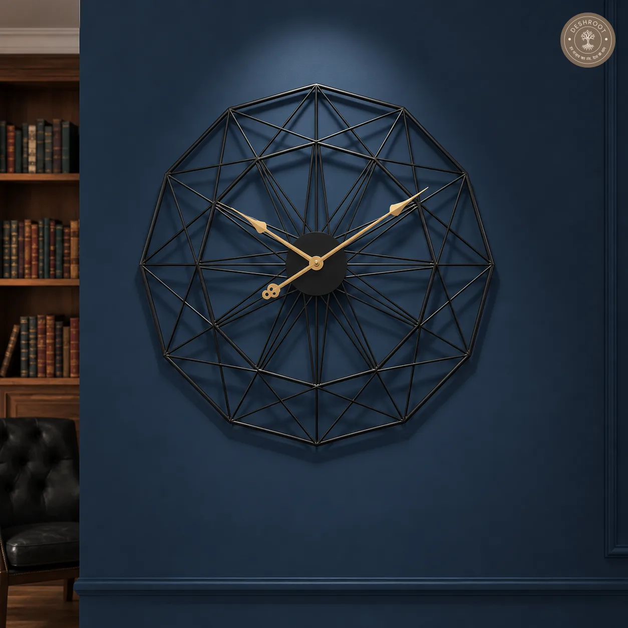Geometric Octagonal Metal Wall Clock