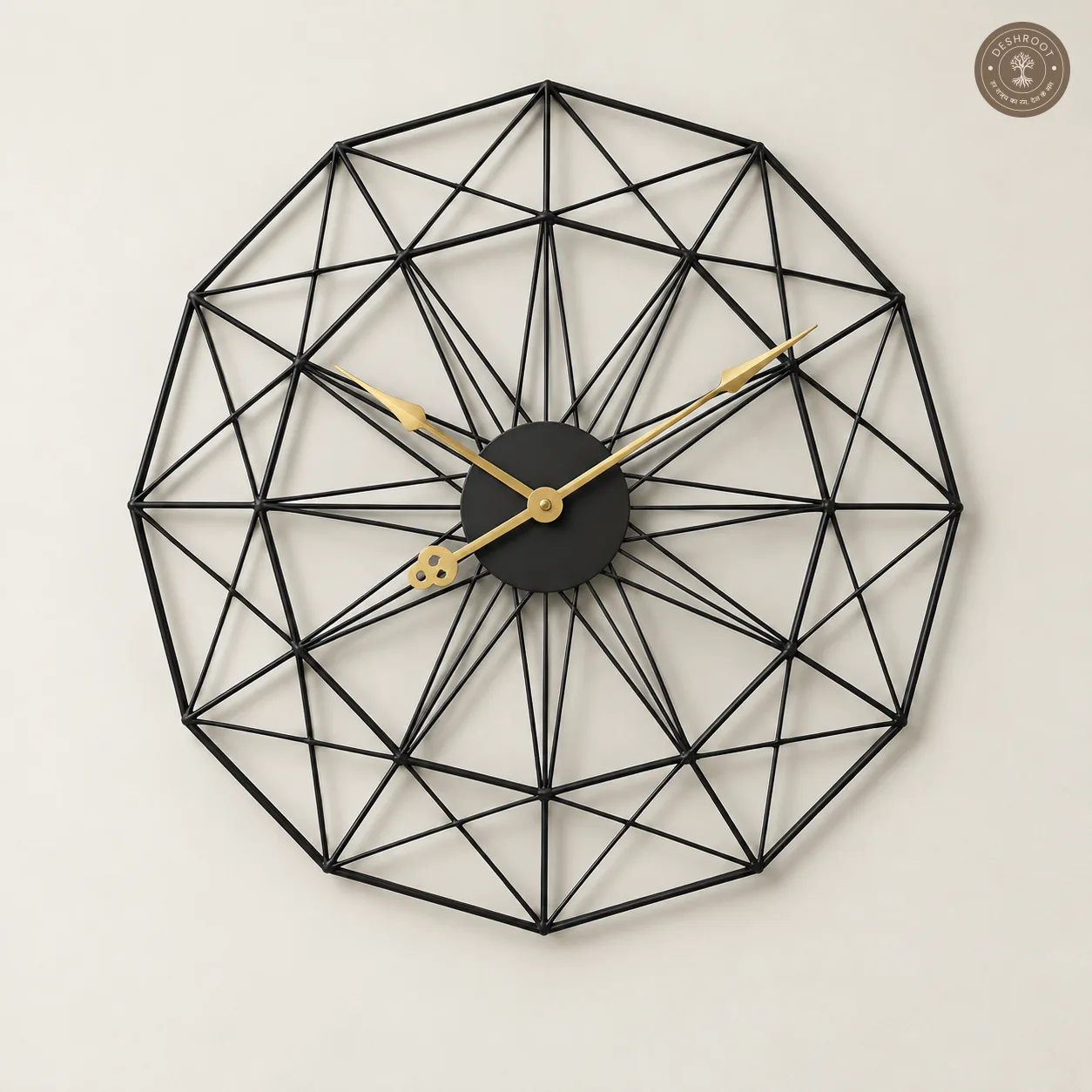 Geometric Octagonal Metal Wall Clock