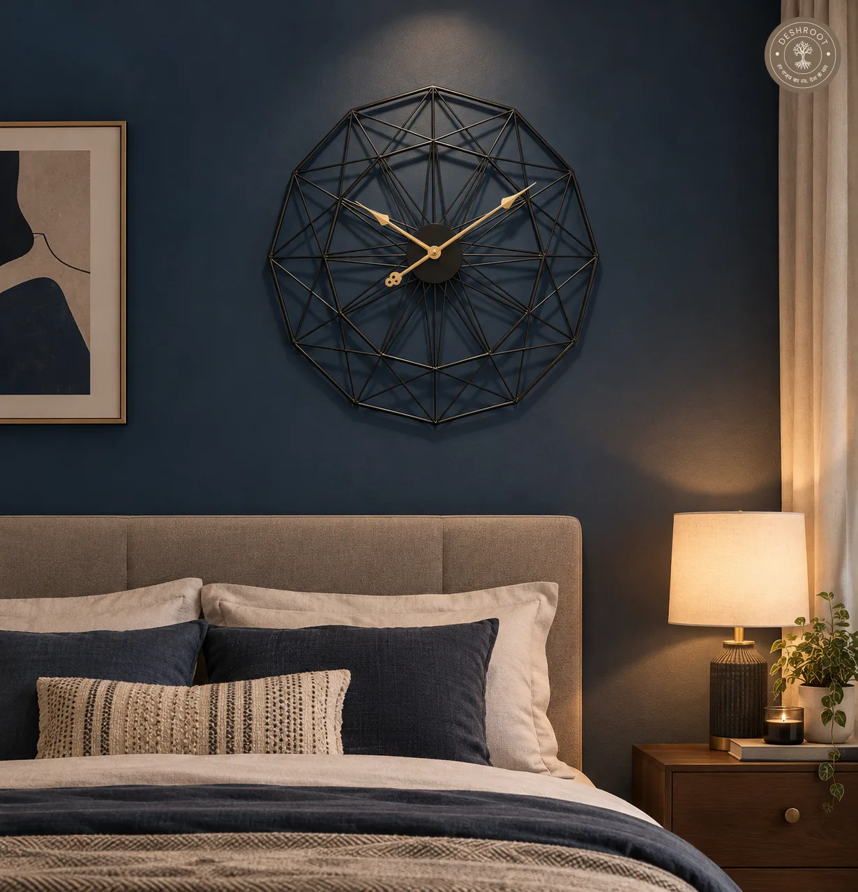 Geometric Octagonal Metal Wall Clock