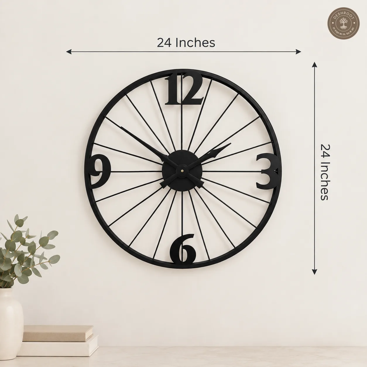 Contemporary Numeral Metal Wall Clock