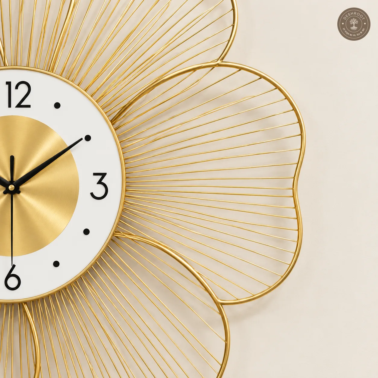 Floral Bloom Metal Wall Clock