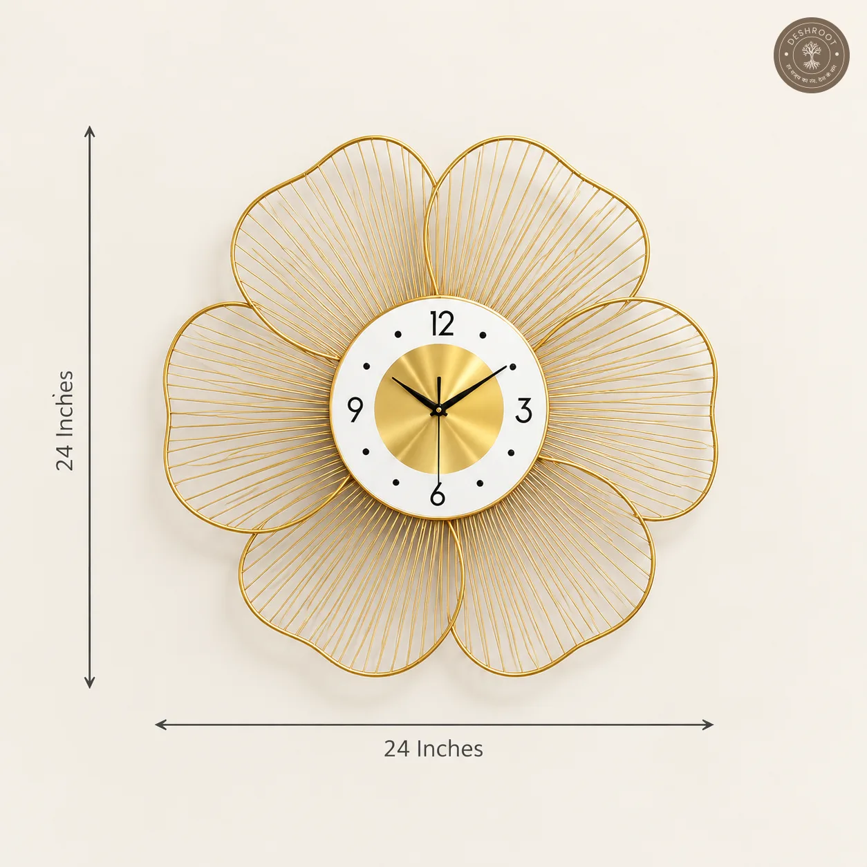 Floral Bloom Metal Wall Clock
