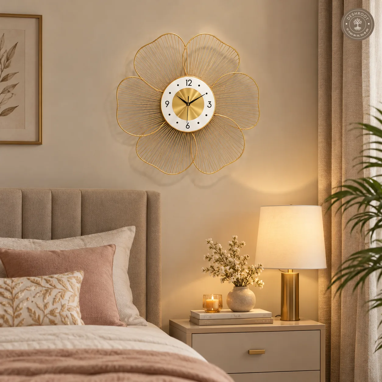 Floral Bloom Metal Wall Clock