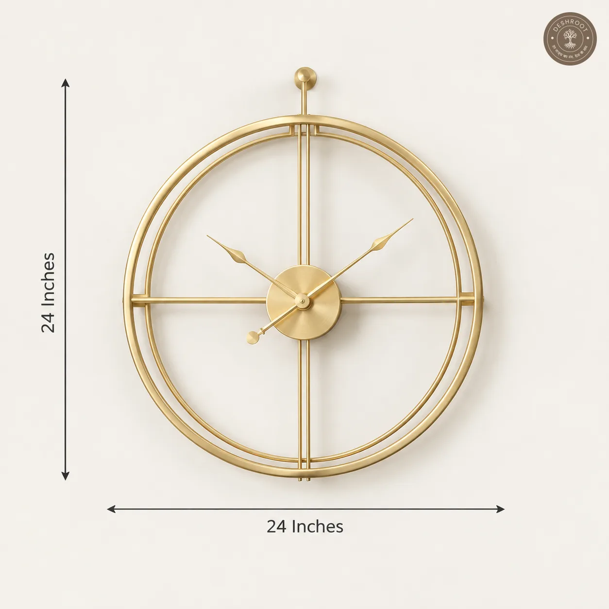 Gold Halo Round Metal Wall Clock