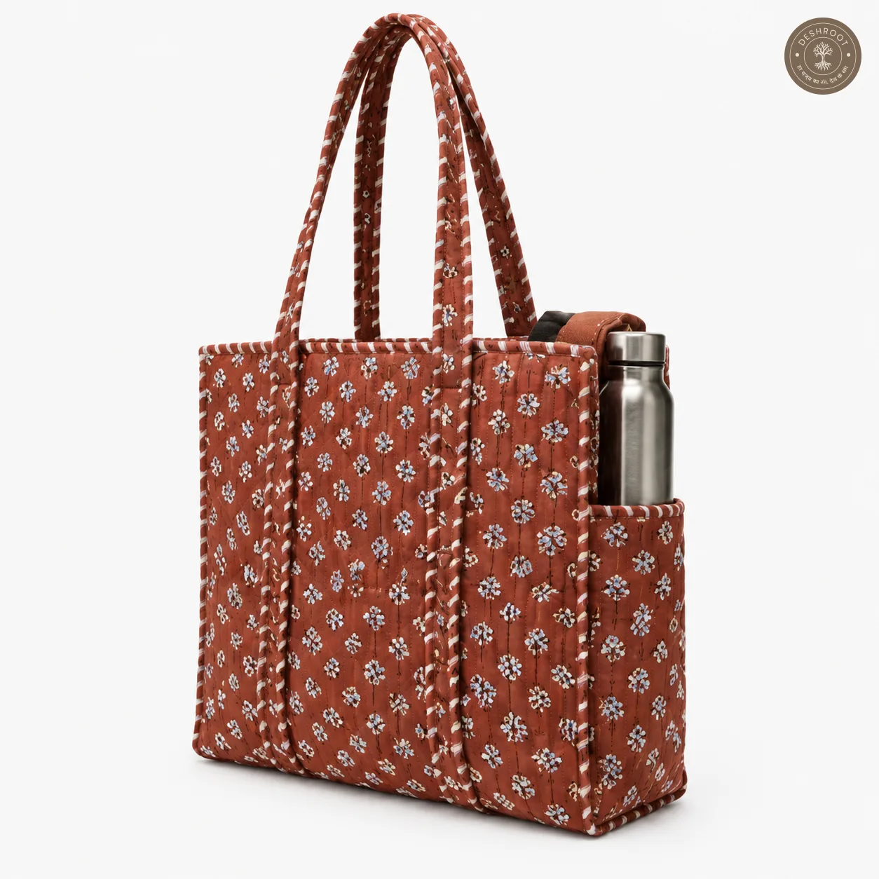 Brown Floral Printed Multipurpose Shoulder Bag for Women