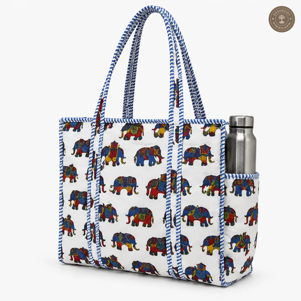 White Elephant Printed Multipurpose Shoulder Bag for Women