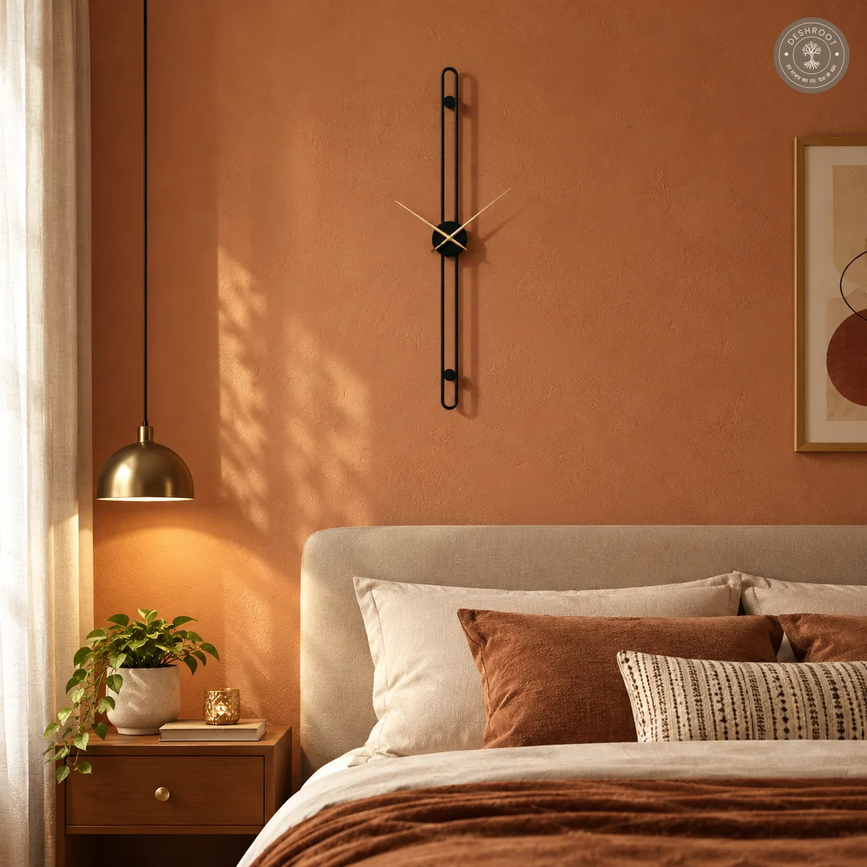 Minimalist Linear Bar Metal Wall Clock