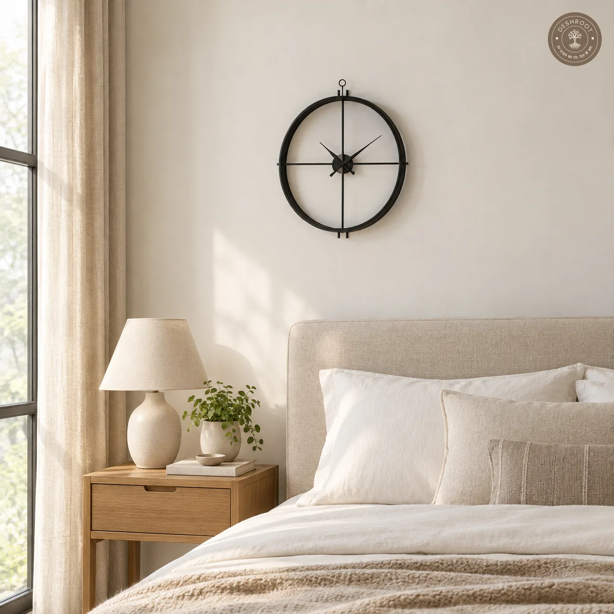 Black Cross Geometric Metal Wall Clock