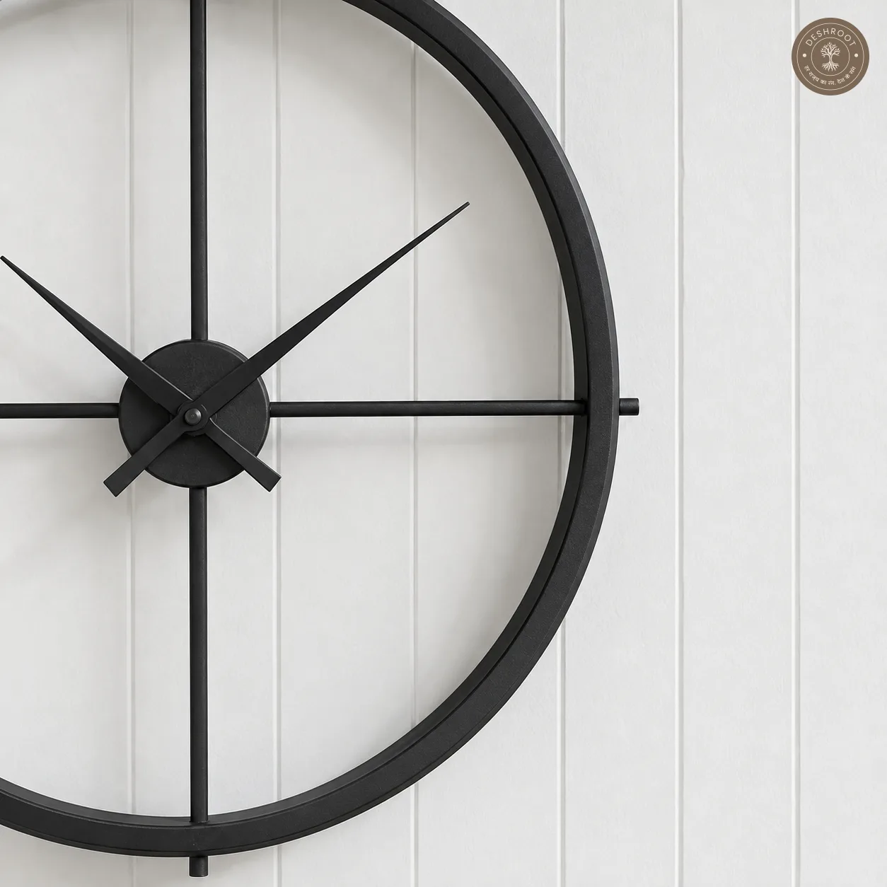Black Cross Geometric Metal Wall Clock