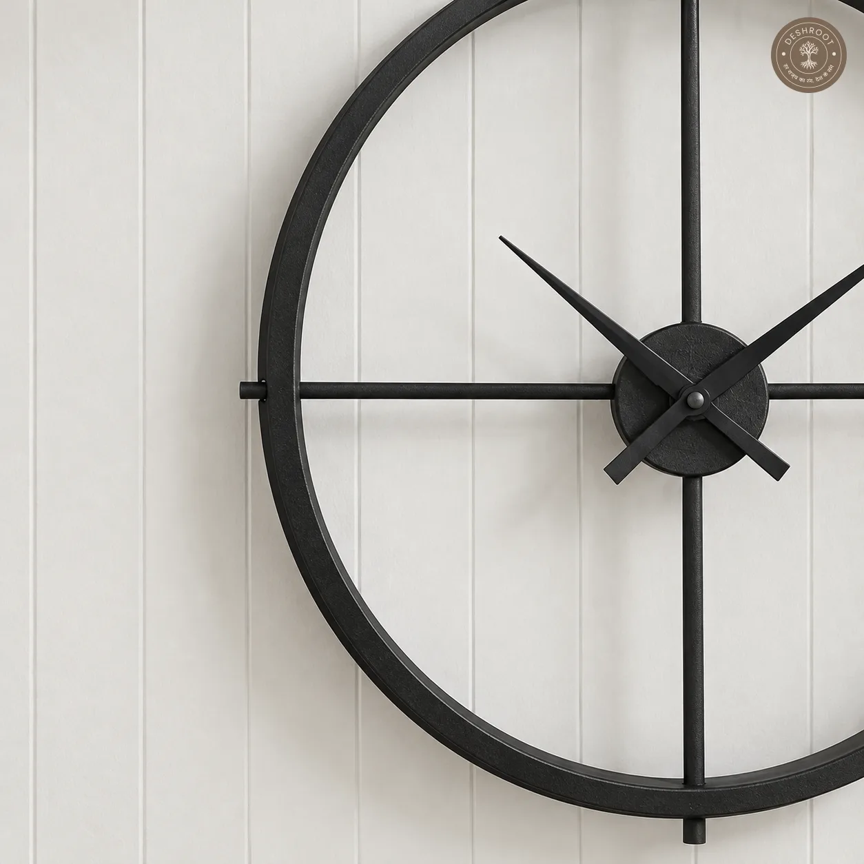 Black Cross Geometric Metal Wall Clock