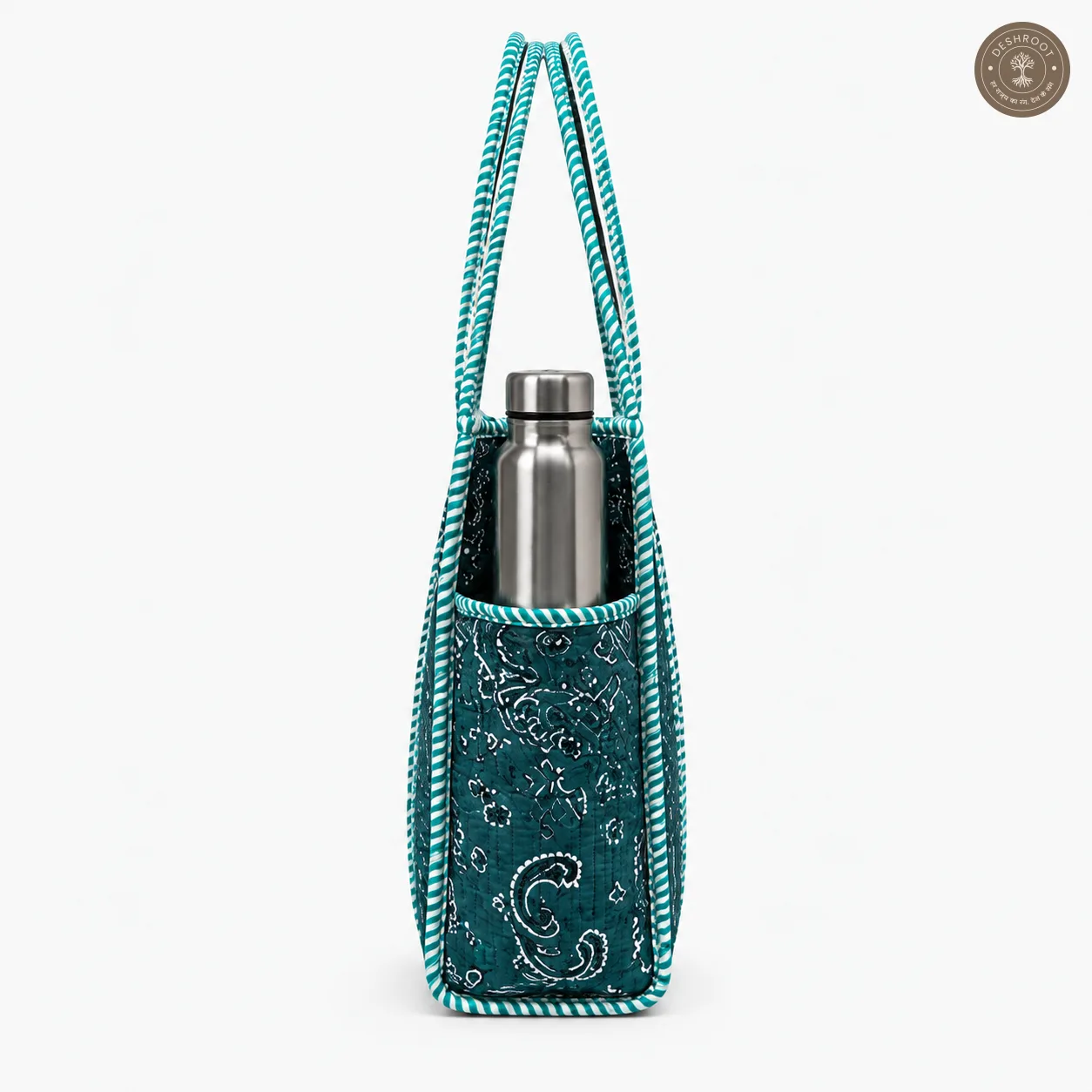 Teal Paisley Printed Multipurpose Shoulder Bag for Women