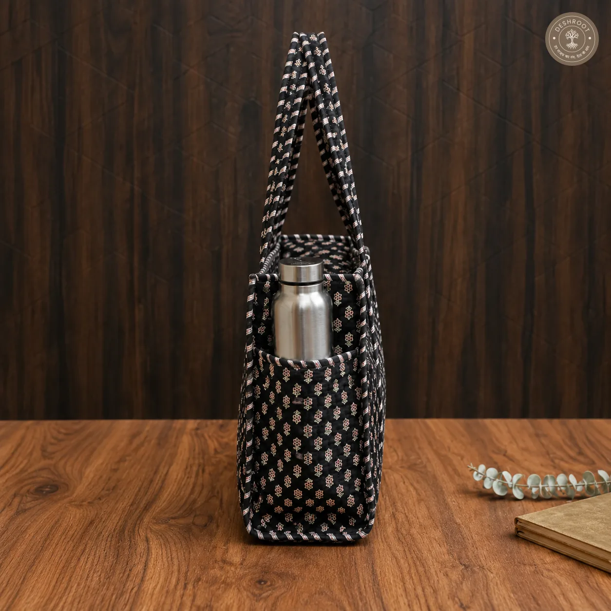 Black Buti Printed Multipurpose Shoulder Bag for Women