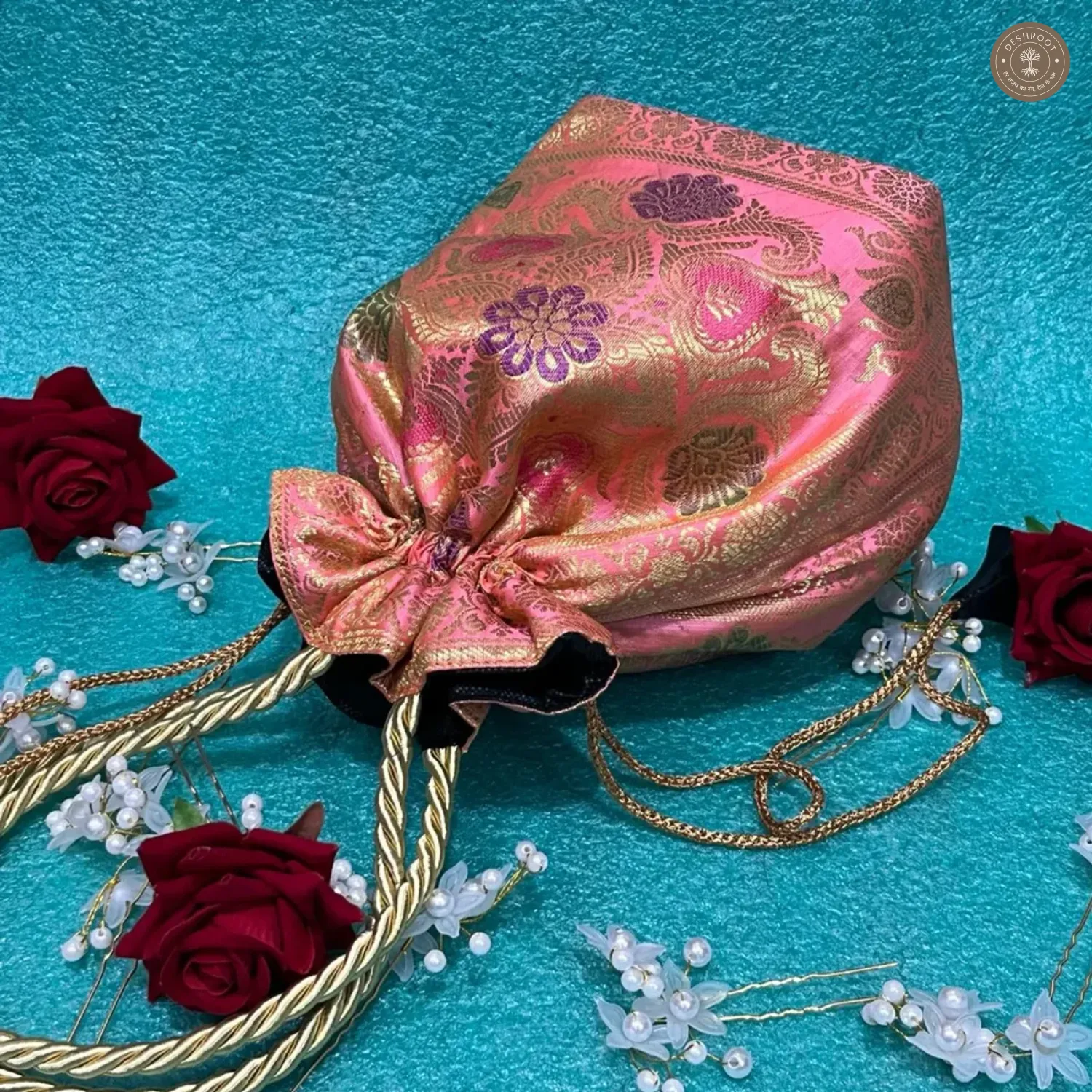 Banarasi Silk Brocade Potli Bag