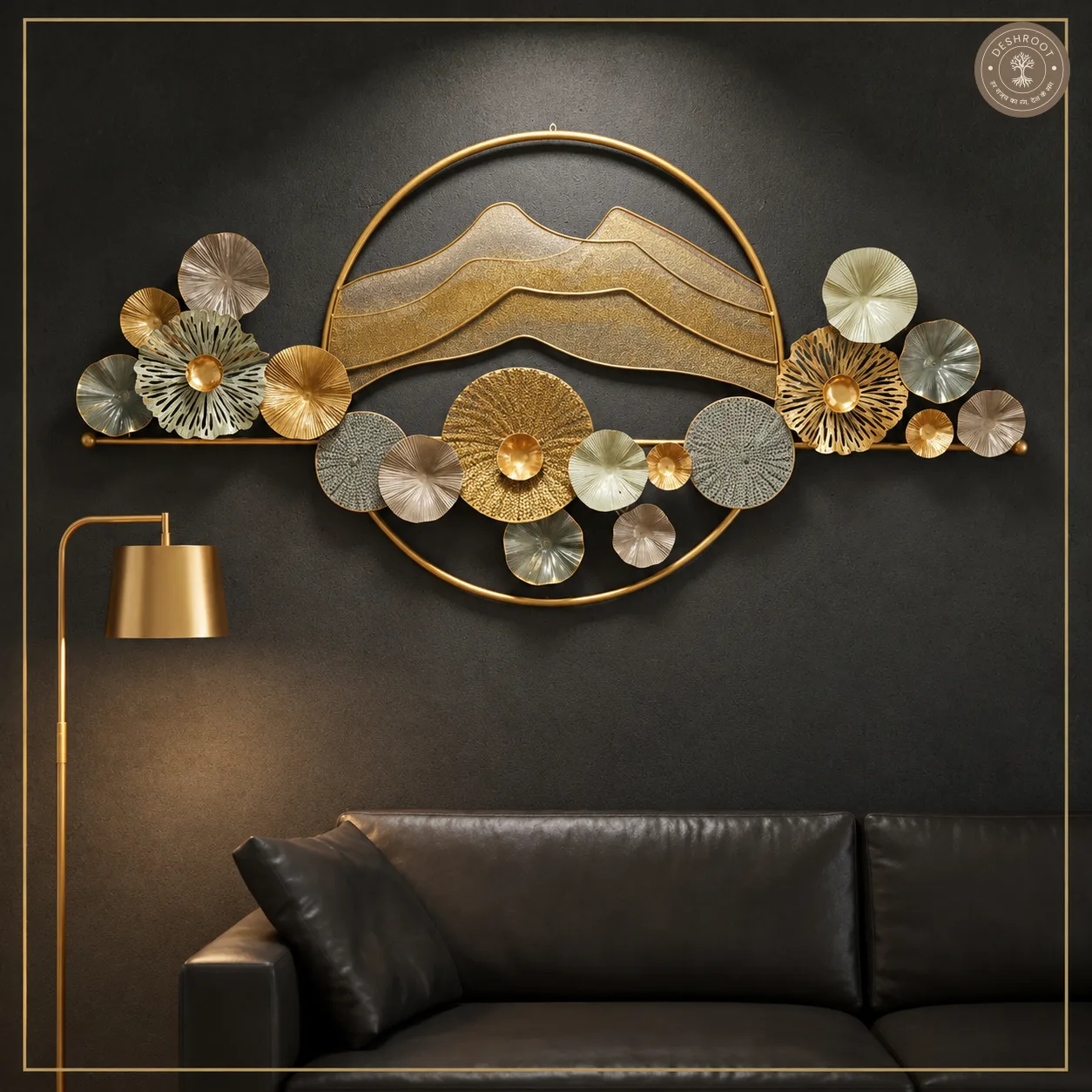 Golden Mountain Metal Wall Art