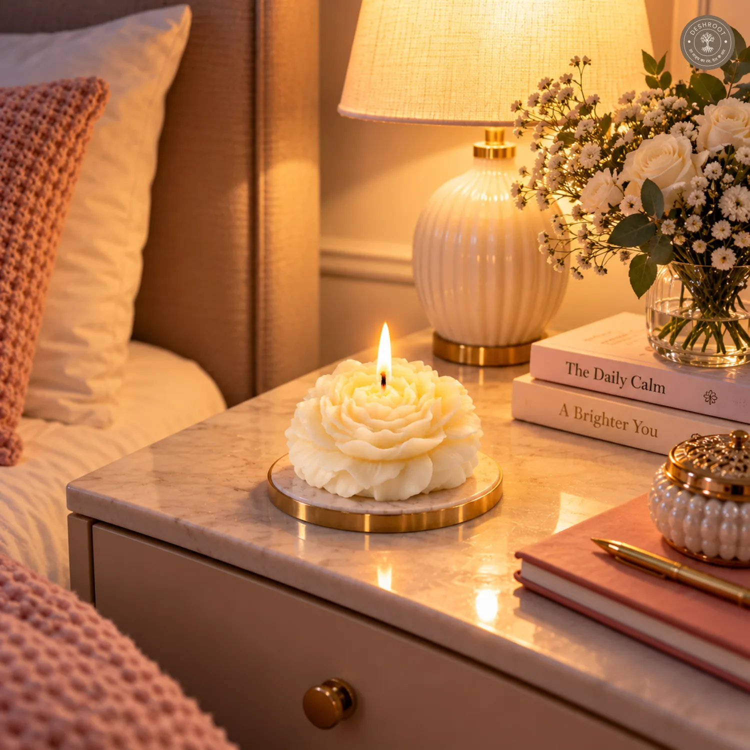 Luxury Peony Charm Candle
