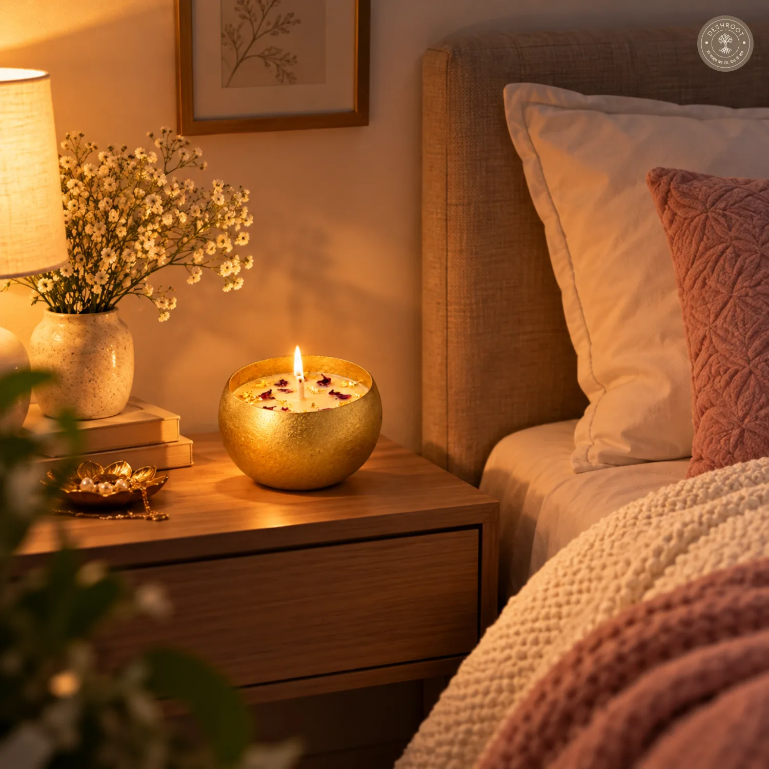 Luxury Gold Peony Scented Candle Gift Set (Pack of 2)