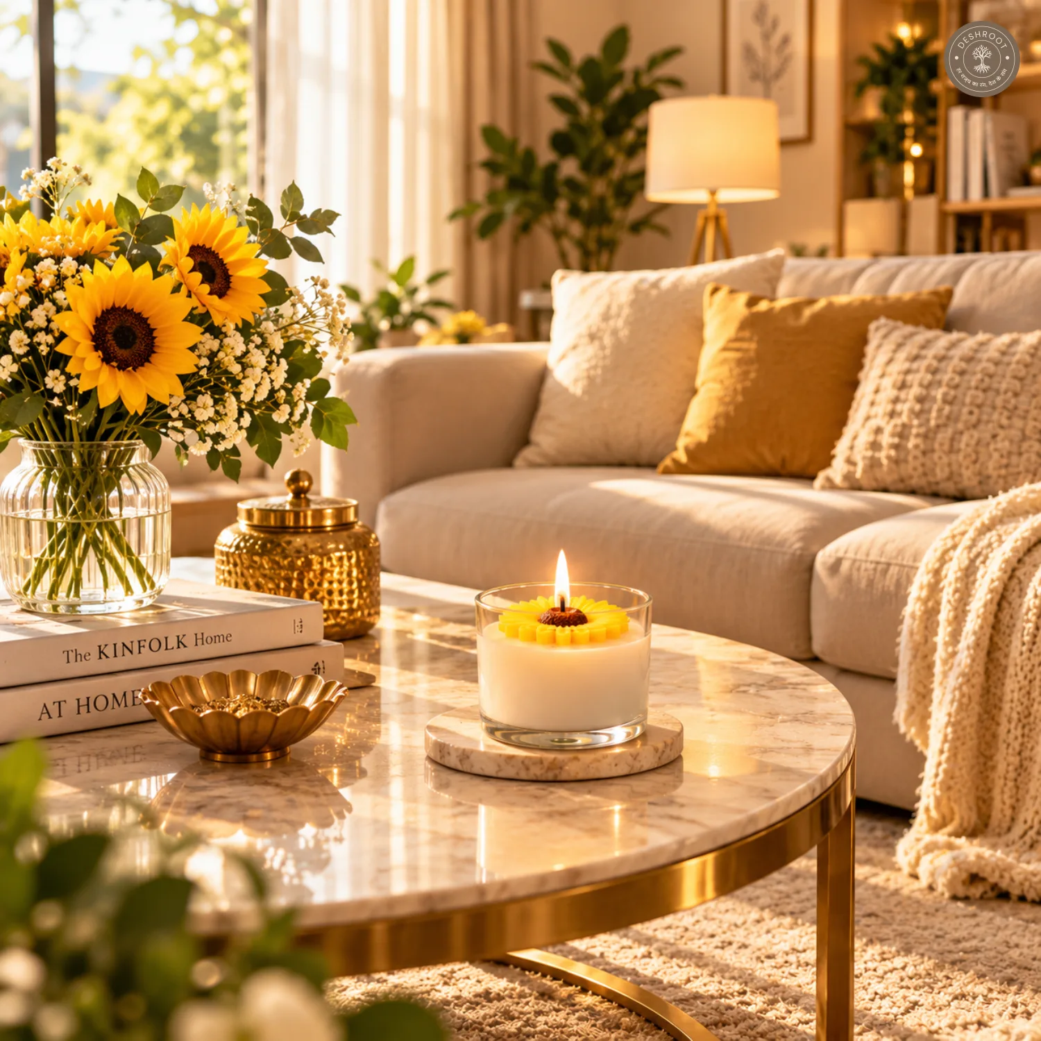 Sunflower Glass Jar Candle