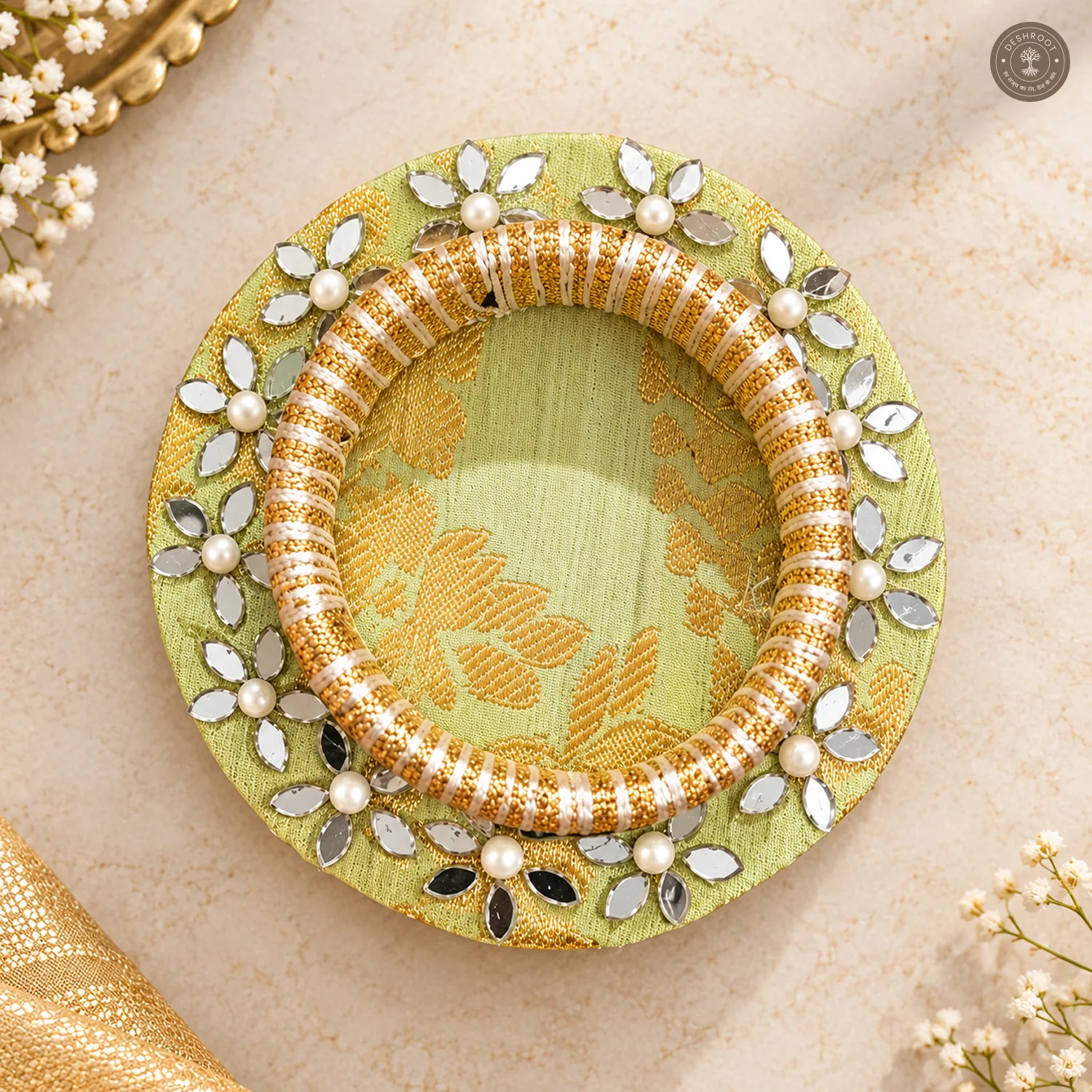 Mirror Petal Flower Tea Light Holder