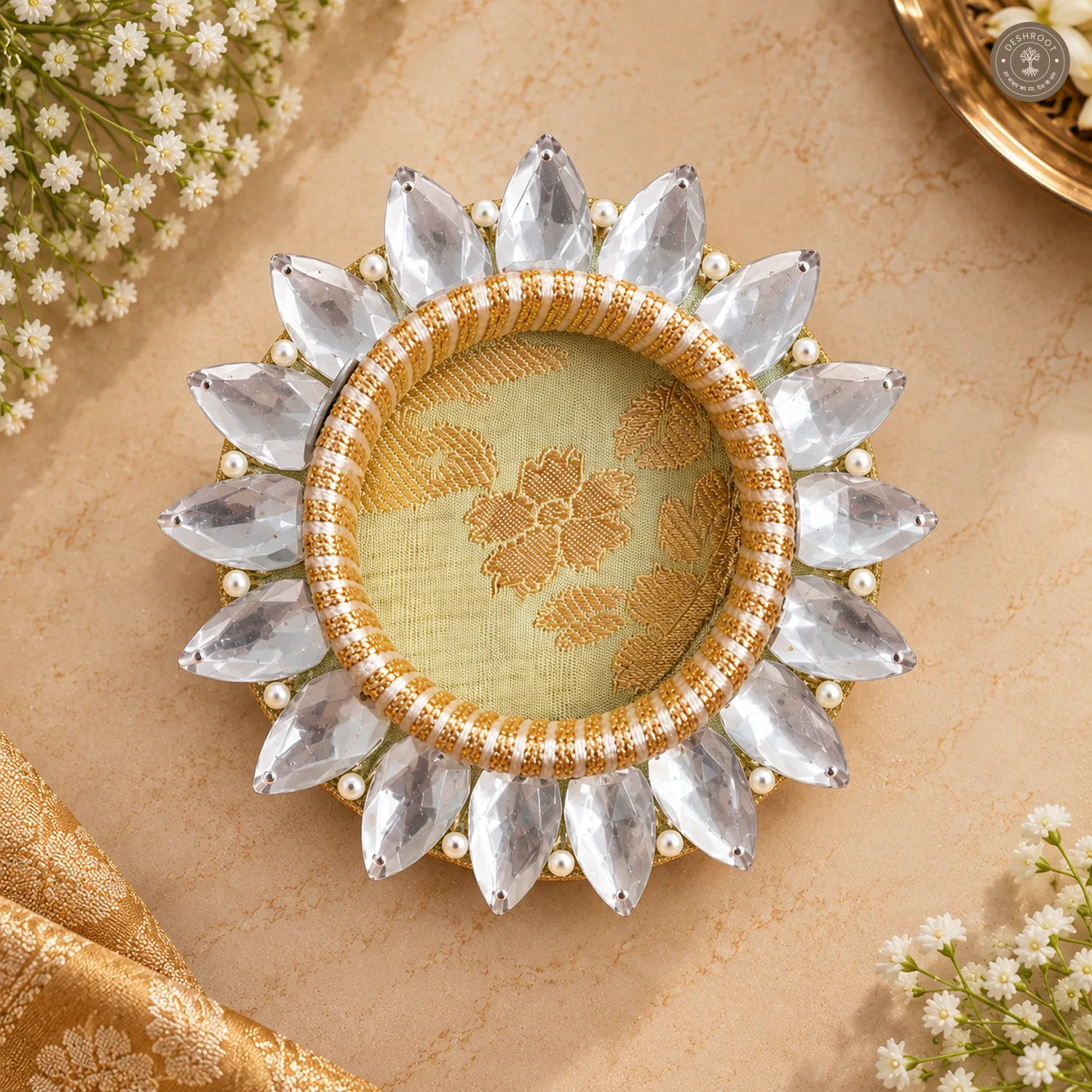 Crystal Petal Tea Light Holder